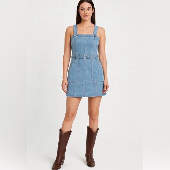 AMERICAN EAGLE Super Stretch Denim Overall Dress - Picture 2 of 11